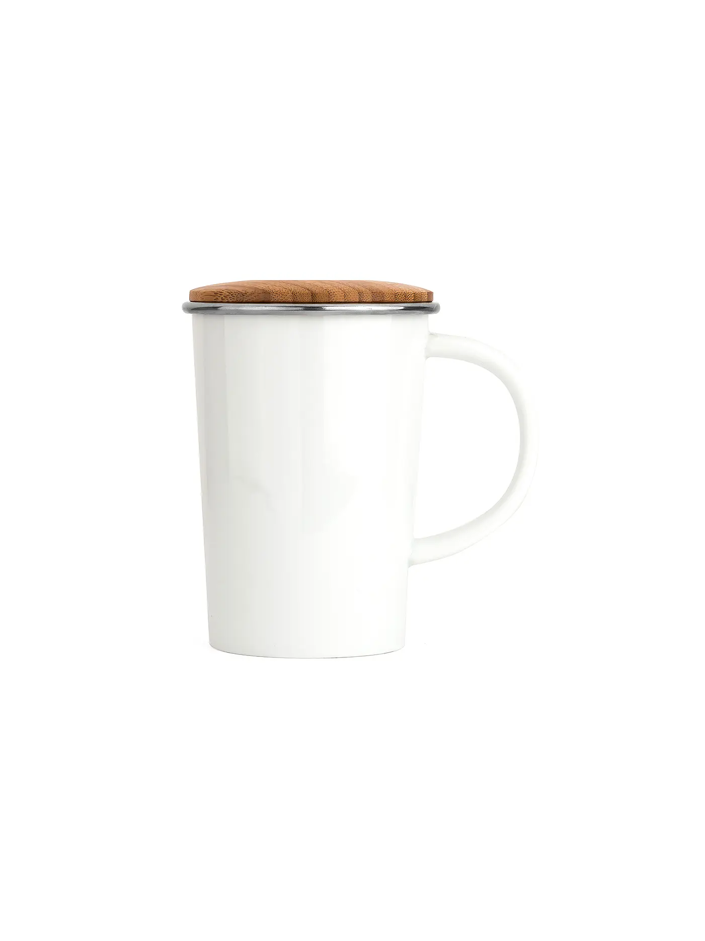 BREDEMEIJER | Tee-Becher mit Filter und Bambus-Deckel 0,4l Schwarz | weiss